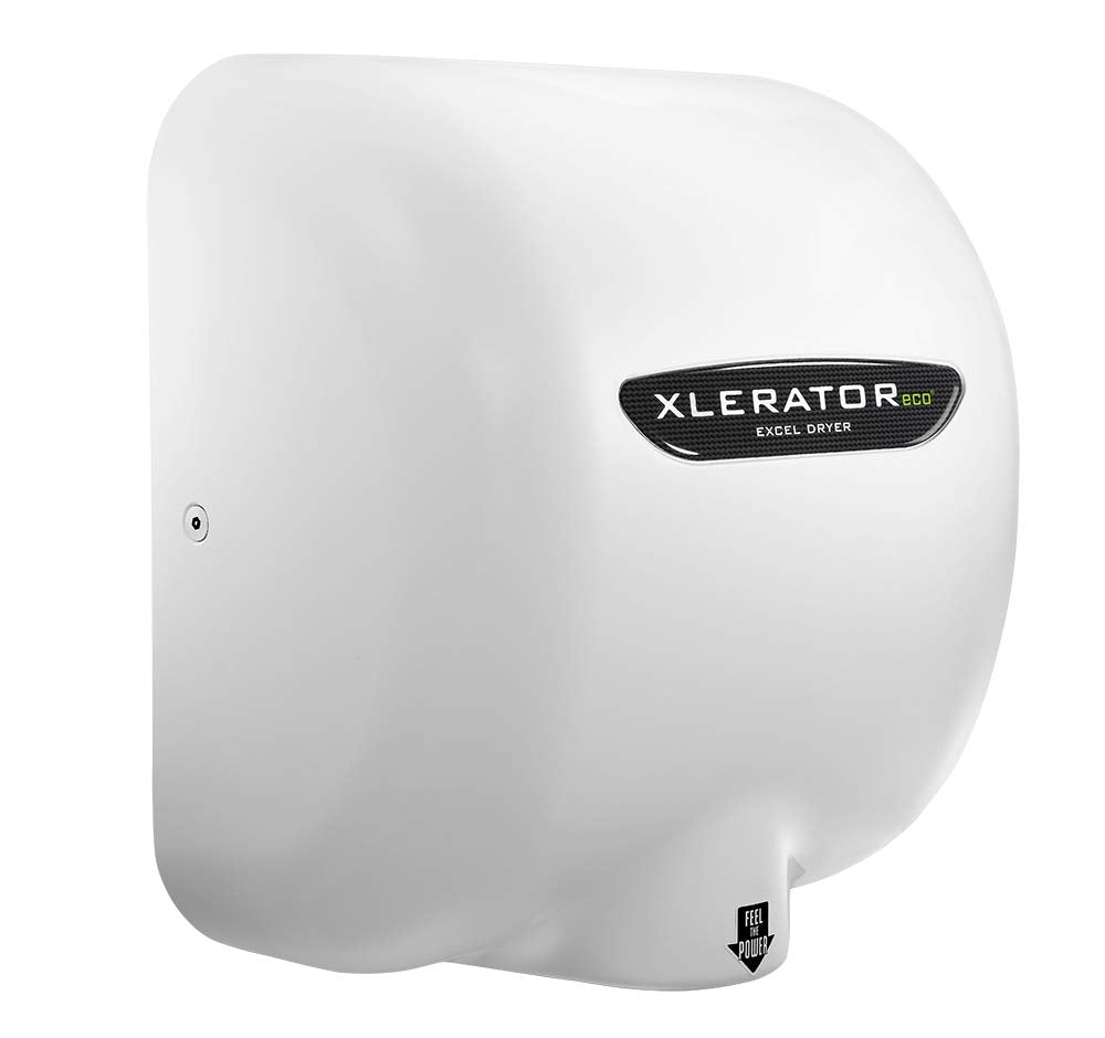 XLERATOReco XL-BW-ECO 1.1N High Speed Commercial Hand Dryer, Excel Dryer, White Thermoset Cover, Automatic Sensor, Surface Mount, Noise Reduction Nozzle, LEED Credits, No Heat 4.5 Amps 110/120V