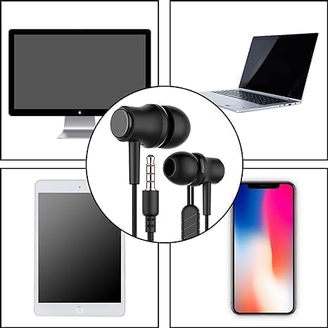 Xiirai 3.5mm 2-Pack in-Ear Headphones for Women and Men, Headphones with Mic, Noise Isolating in-Ear Earphones