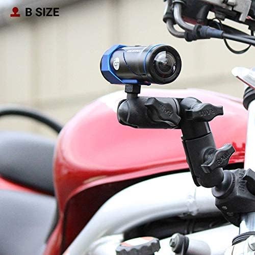 RAM MOUNTS 1" 360 180 RAP-B-200-2U Swivel Double Socket Arm, B Size Ball Articulating Mount with Rotation and Ratchet