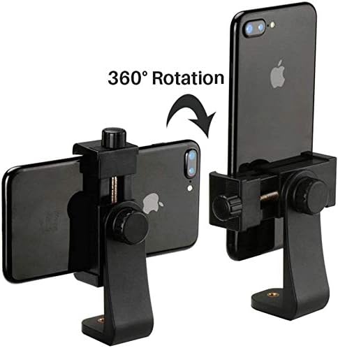 Alphx Innovations Alphx Tripod Phone Adapter with Adjustable Clamp, Vertical and Horizontal Holder to Mount Cell Phones