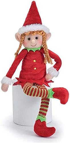 OULAIZ Posable Plush Elf Dolls - Bendable Boy & Girl Elves for Fun Christmas Decor | Set of 2