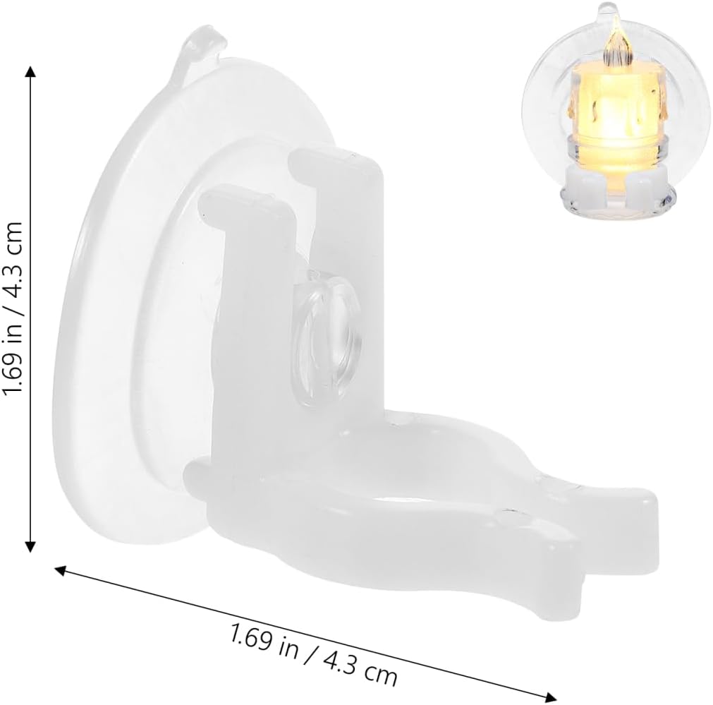 PRETYZOOM 12Pcs Window Candle Holders - Secure Suction Cups for Flameless Electric Candles | Transparent PVC Clamps for Holiday Decor
