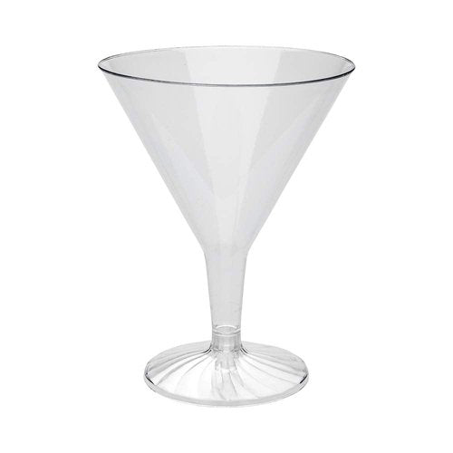 8 oz Clear Plastic Martini Glass - 3 1/4" x 3 1/4" x 5" - 100 count box
