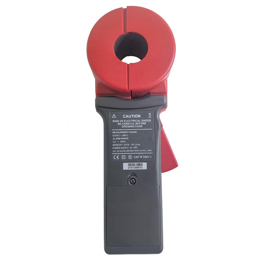 2100A+ 0.01 to 200Ω Digital Clamp On Ground Earth Resistance Tester Meter Jaw Size 32mm with Alarm Function and Data Storage