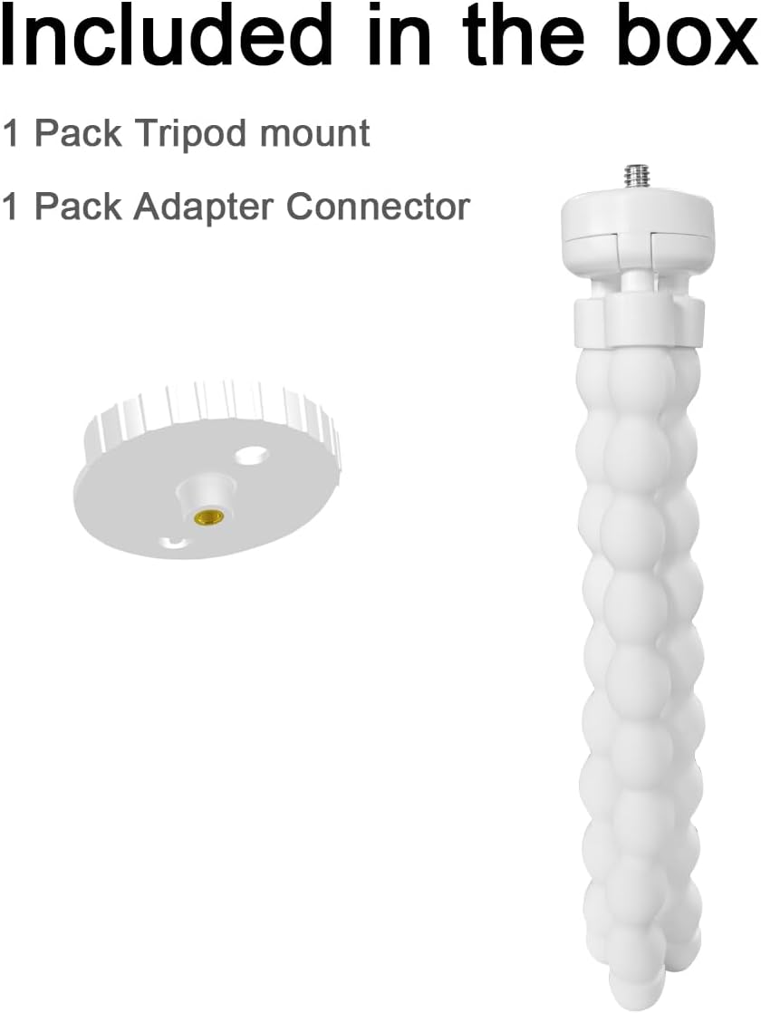 AISVAN DXR-8 DXR-8 Baby Monitor Mount, Tripod Camera Holder for Infant Optics and Pro, Flexible Crib Mount, White