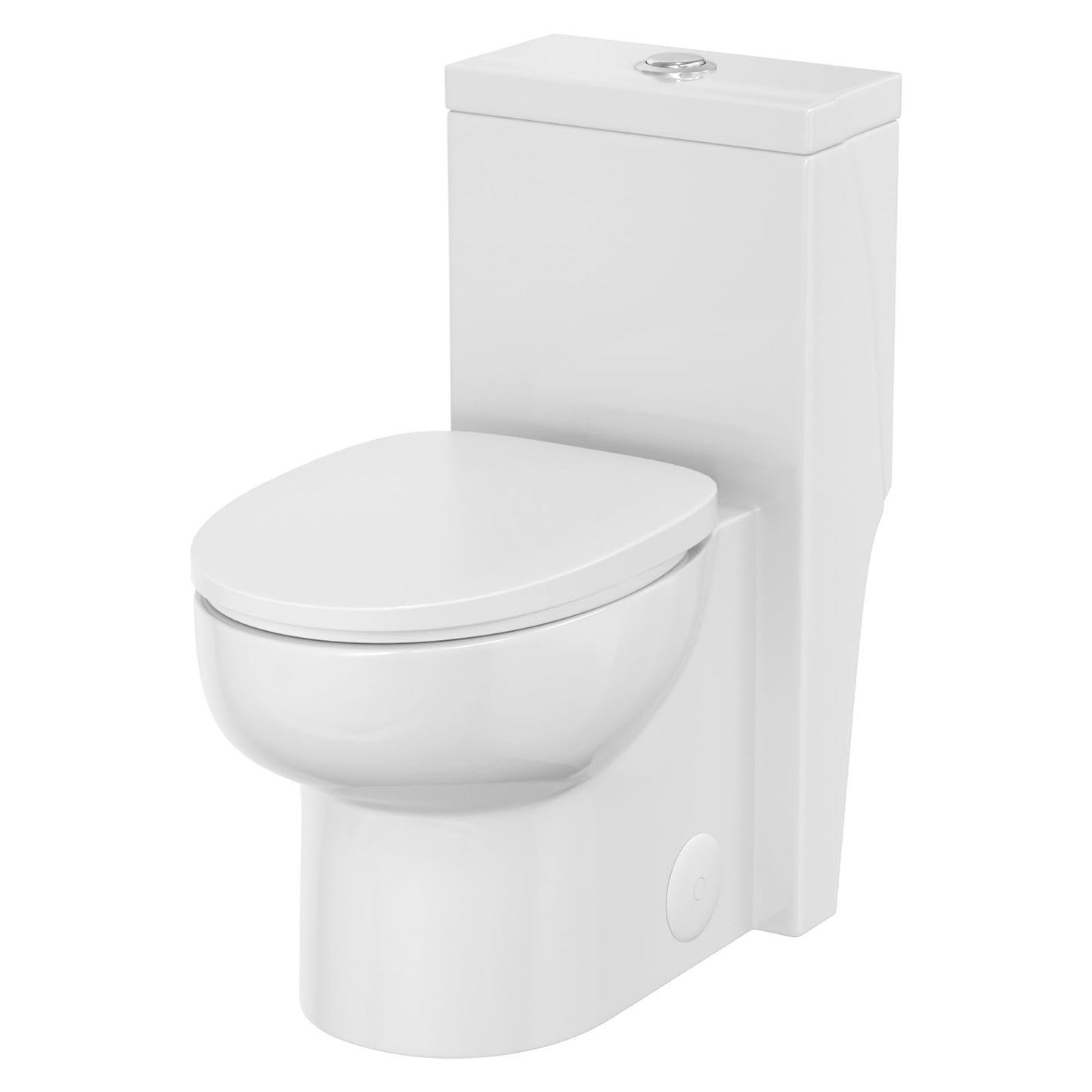Donsdey One Piece Tolilet- 12 Rough-in Compact Toilet with Dual Flush 1.1/1.6 GPF Water Saving Fully Glazed and Skirted Trapway Easy to Clean Powerful Flush of 1000g MAP