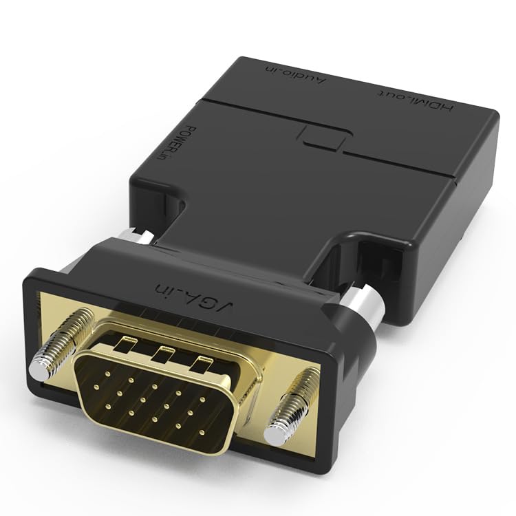 UIGOCLE HDMI to VGA Adapter Converter with Audio, Video Dongle adaptador Compatible with Computer,Laptop,Projector