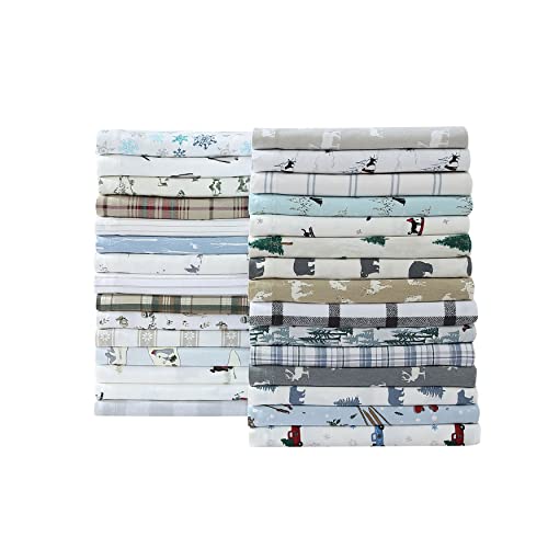 Eddie Bauer - Queen Sheets, Cotton Flannel Bedding Set, Brushed for Extra Softness, Cozy Home Decor (Buckhead Ridge, Queen)