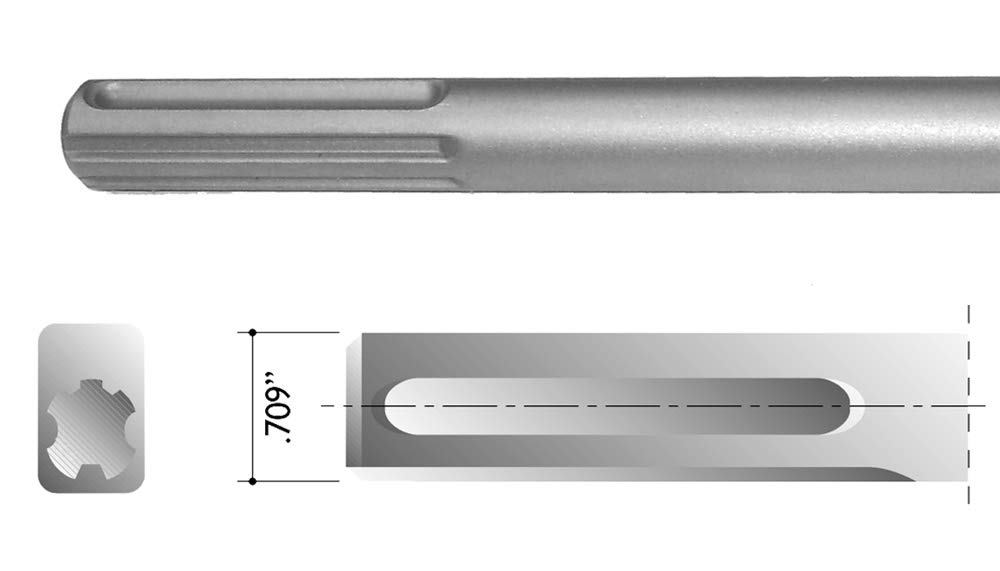 Champion Chisel, 6" x 6" SDS Max Tamping Pad and Shank/Backfill Tamping and Surface Tamping Tool