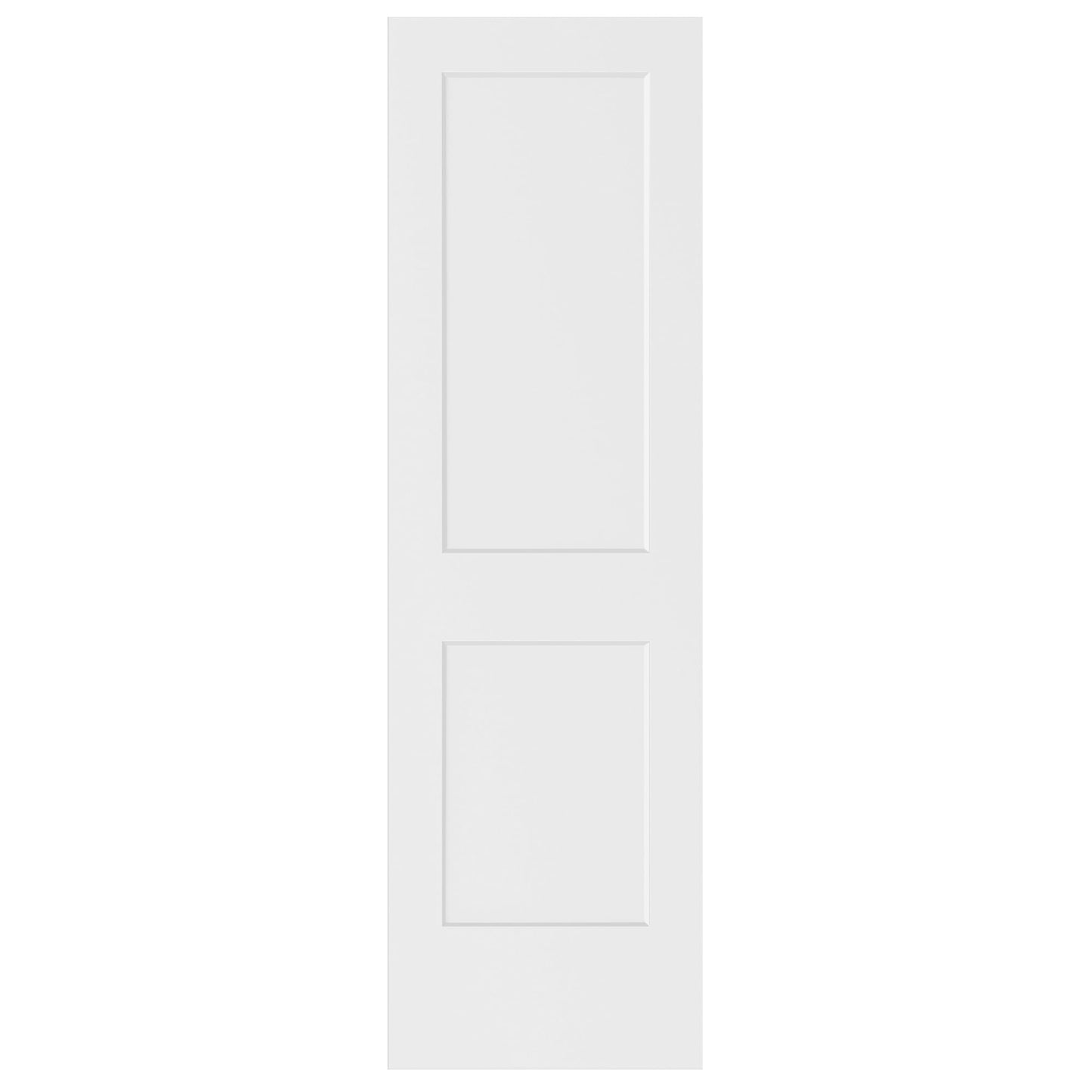 BARNSMITH 24x80 in 2-Panel White Primed Molded Door Slab, Shaker Style Paintable Hollow Core Interior Door Panel, for Swing, Pocket, Sliding Door, Durable and Lightweight, No Assembly Required