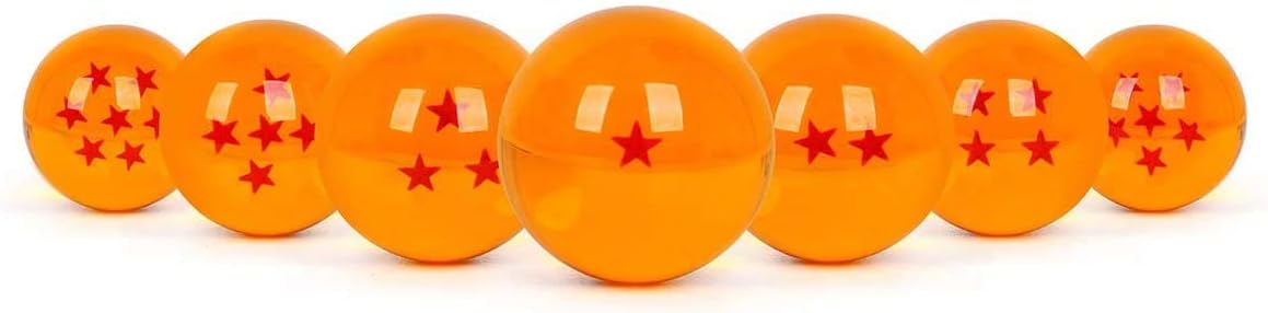 Skiennix Unisex Acrylic Resin Transparent Star Balls | 7-Piece Anime Cosplay Props Set - 43mm Diameter