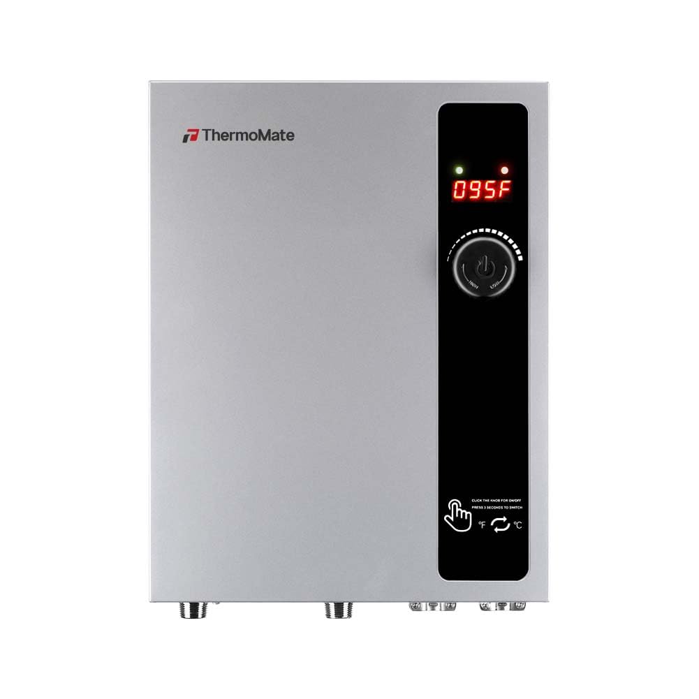Tankless Water Heater Electric 27kW at 240 Volt, ThermoMate On Demand Instant Hot Water Heater Up to 6.4GMP, Self-Modulating Energy Saving for Residential Indoor Shower, Draw 114Amp