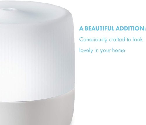 HoMedics Ultrasonic Aroma Diffuser - 130mL Humidifier with Color-Changing Light | 6 Hours Continuous, 12 Hours Intermittent Runtime, 2-Pack Essential Oil Kit