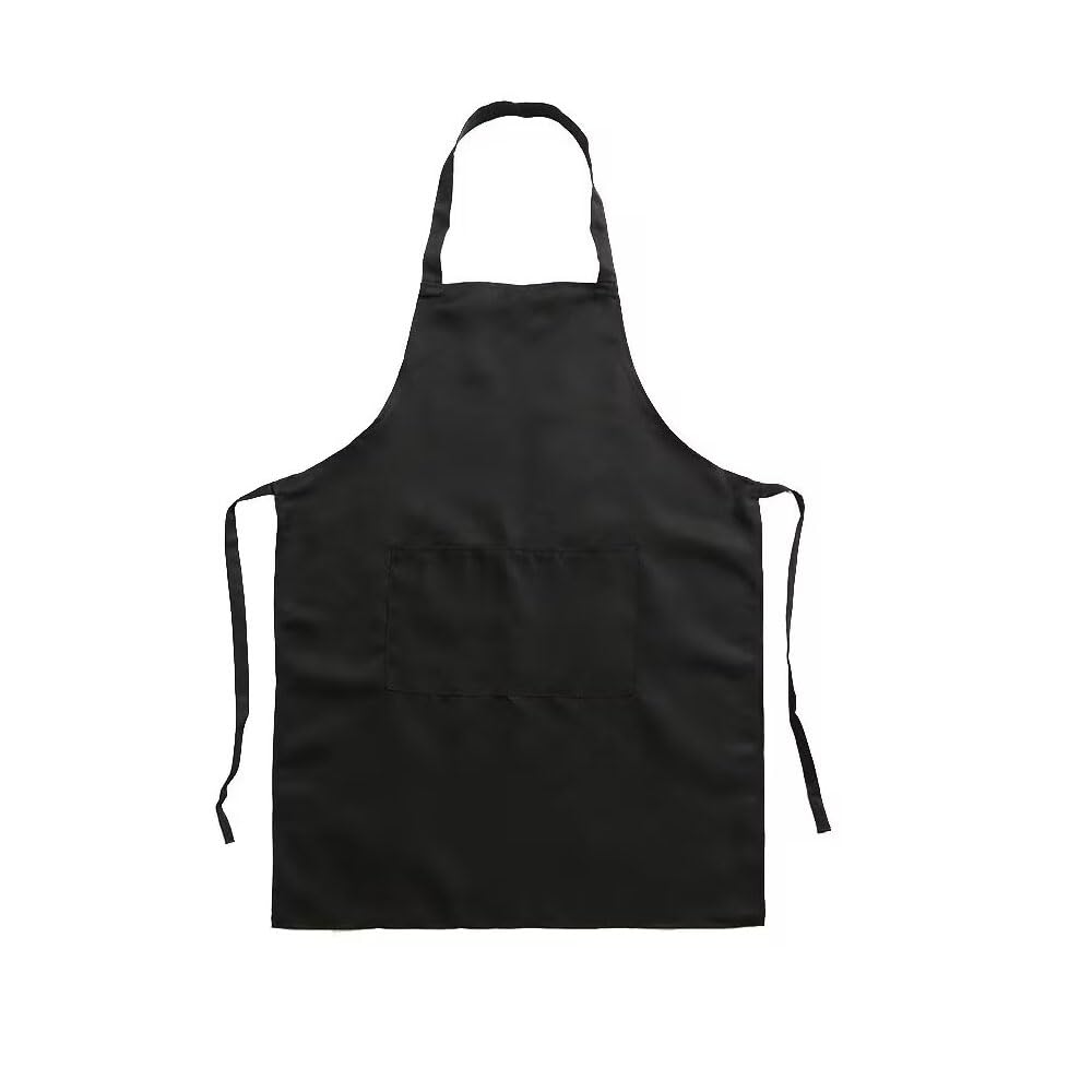 GOESUP 6 Pack Chef Apron Kitchen Cooking Apron with Two Pockets Baker Costume Aprons for Men and Women (Black)