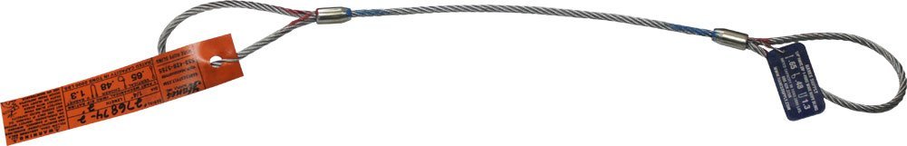 HSI 1" x 16' Flexible Cable-Laid Single-Leg Wire Rope Sling | 6.9 Ton Vertical Rated Capacity | Eye-to-Eye Flemish Loop Ends | EIPS 7x7x19
