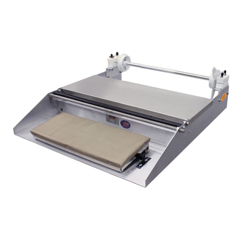 National Band Saw Heat Seal 625A Wrapping Machine - Plastic Bag Sealer with Stainless Steel Wrapping Surface, Heat Sealer Machine with Large Rubber, 6” x 15” Thermostatic Hot Plate, 115V