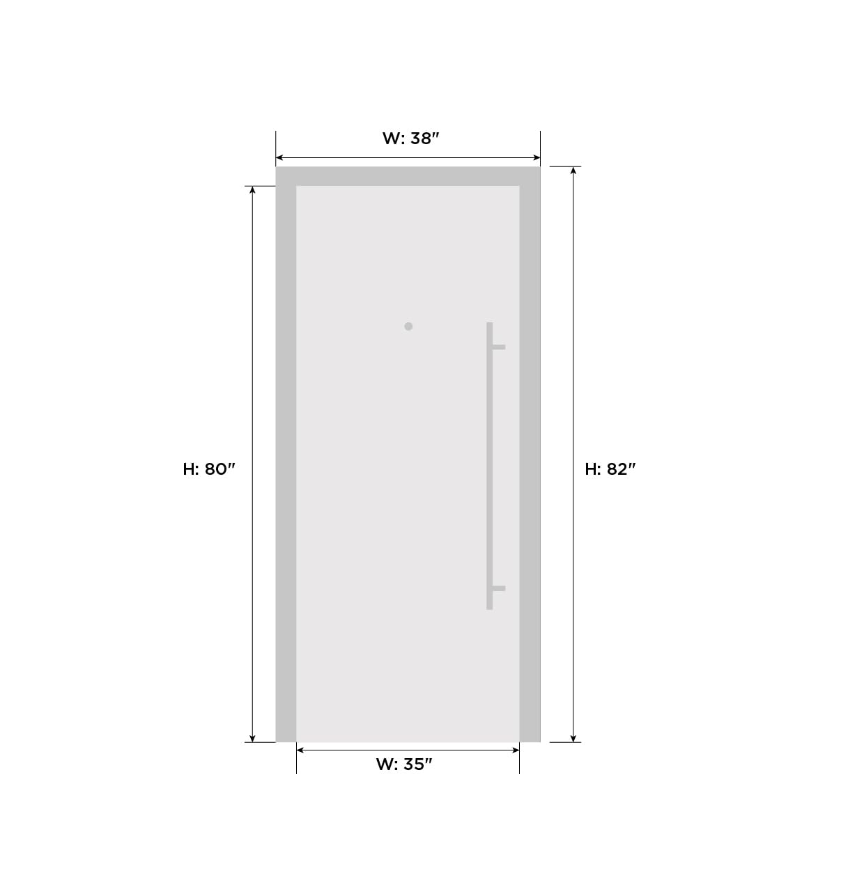 VDOMDOORS Deux 1713 | Natural Oak | Exterior Steel Single Front Door with transom | Left-Hand inswing | Size: 36" x 80" | Prehung