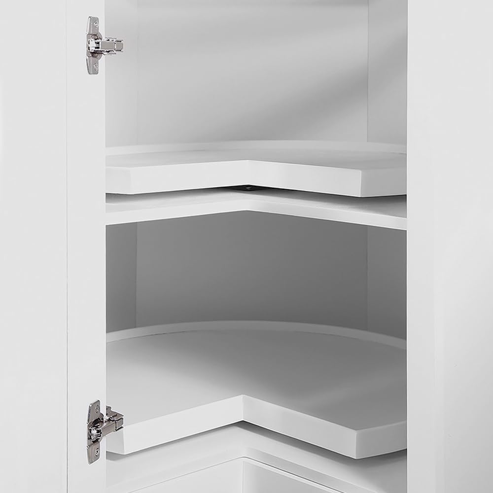 Brookings Shaker Unassembled Lazy Susan Kitchen Cabinet LS36, 36 W x 24 D x 34.5 H, Painted White, Solid Wood, Design House, 561431