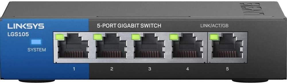 Linksys LGS105: 5-Port 1,000 Business Desktop Gigabit Ethernet Unmanaged Switch, Computer Network, Wired Connection