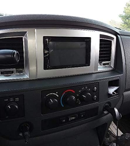 Custom Install Parts Silver Double Din Dash Install Kit w/Wiring Harness Radio Stereo Compatible with Dodge Ram