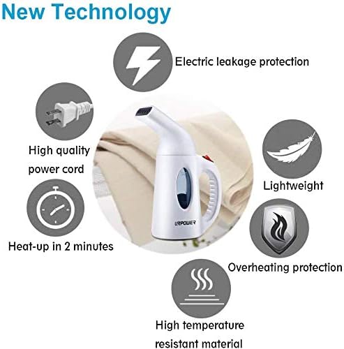URPOWER Portable Handheld Clothes Steamer - Fast Heat-Up, High Capacity for Home & Travel
