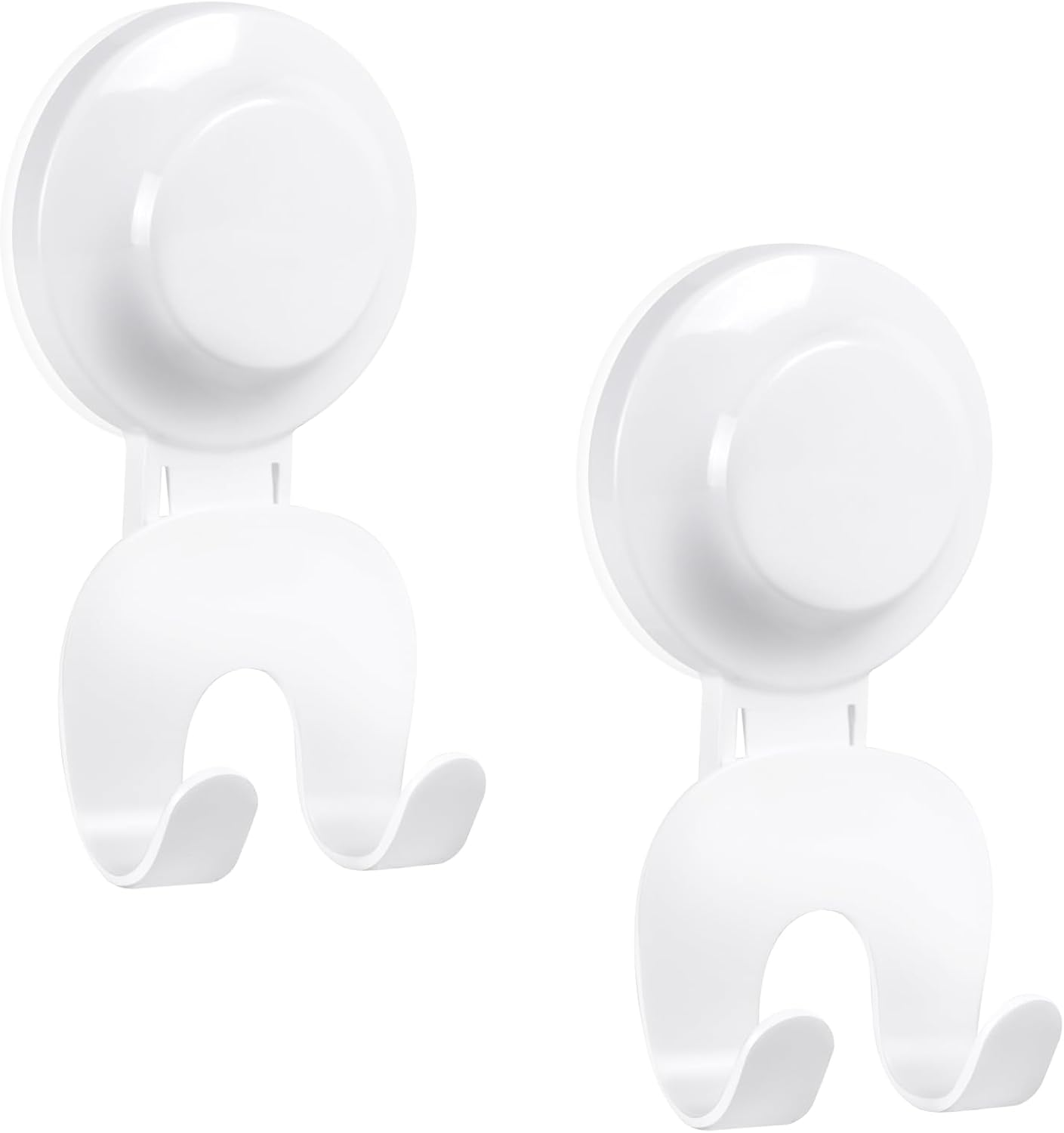 VIS'V Suction Cup Razor Holder - Removable & Reusable Shower Hooks for His and Hers | White, 2 Pcs