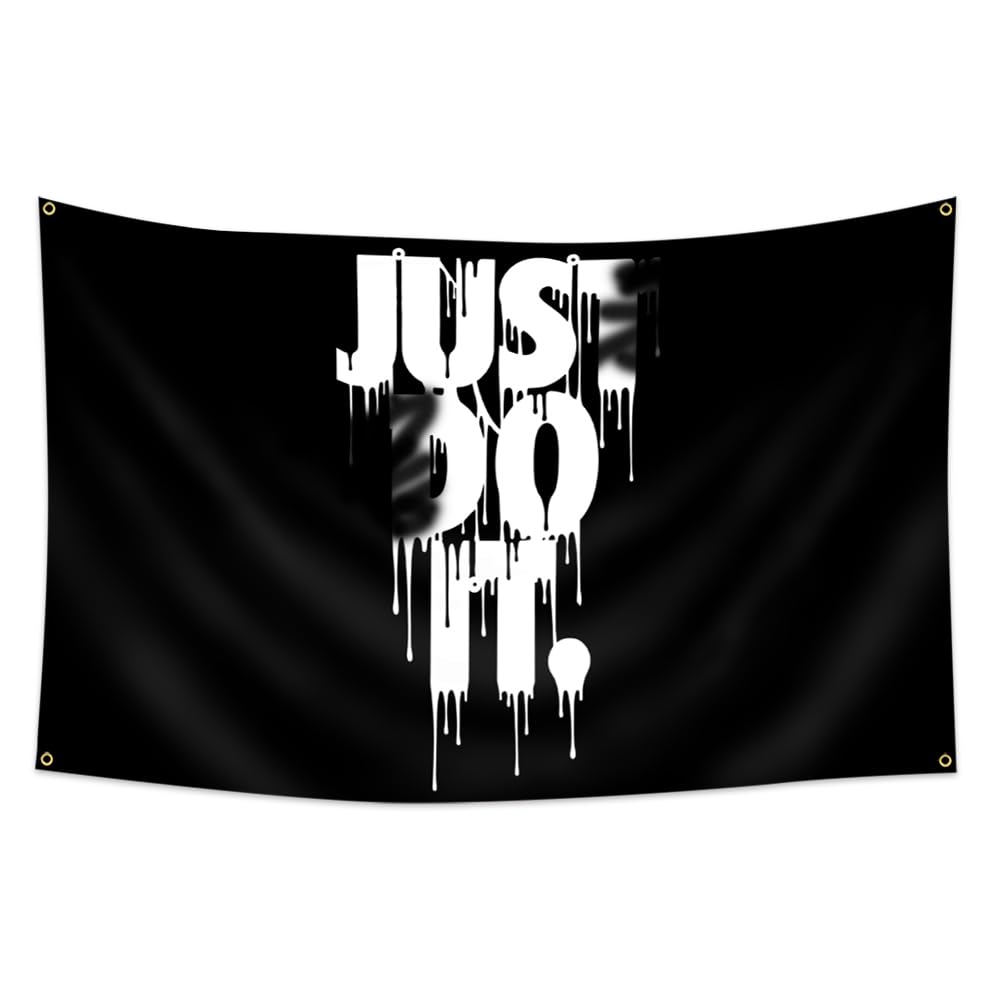 Motivational Flag 3x5 Ft Gym Flag for Home Gym, Garage, Weightlifting Wall Decor - Inspirational Tapestry with 4 Brass Grommets, Funny Fitness for Office