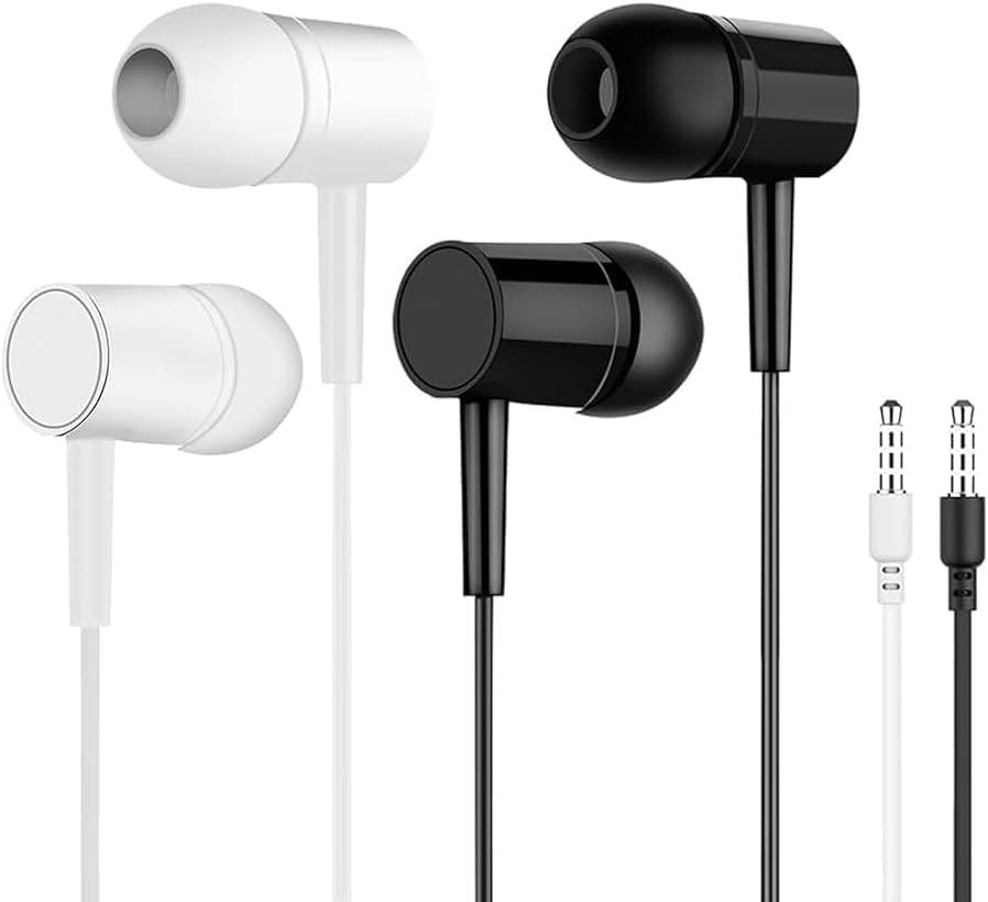 Xiirai 3.5mm 2-Pack in-Ear Headphones for Women and Men, Headphones with Mic, Noise Isolating in-Ear Earphones