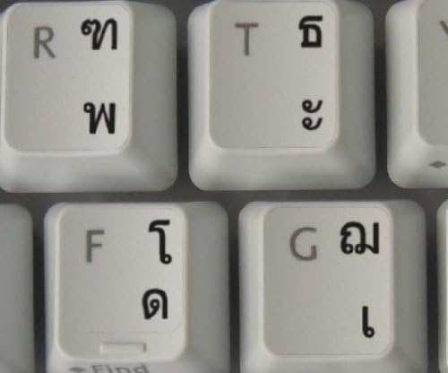 4Keyboard Thai Keyboard Stickers with Black Lettering ON Transparent Background