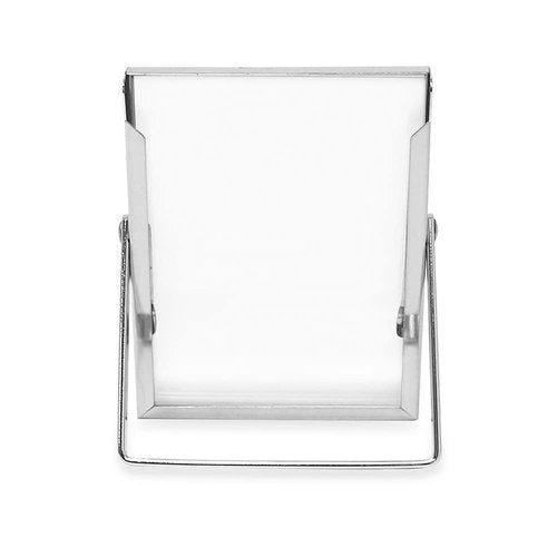 Laura Ashley 2x3 Silver Bamboo Metal Picture Frame (Vertical) with Pull-Out Easel Stand, Made for Tabletop, Counterspace, Shelf and Desk (2x3, Silver)