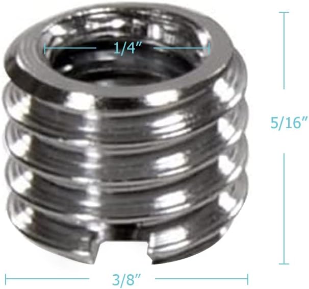 Foto&Tech 1/4 inch 3/8 inch (10 Metal to Tripod Thread Adapter, Easy Mount Convert Screw Adapter for Tripod Monopod