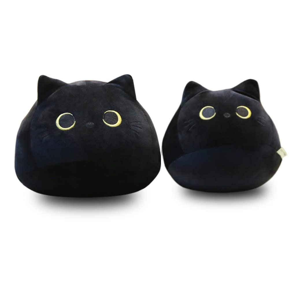 UEncounter Black Cat Stuffed Animal Plush Toy Creative Cat Shape Soft Pillow Toys Gifts Cute Dolls for Girlfriend Kids Baby Girls, 55cm/21.7in