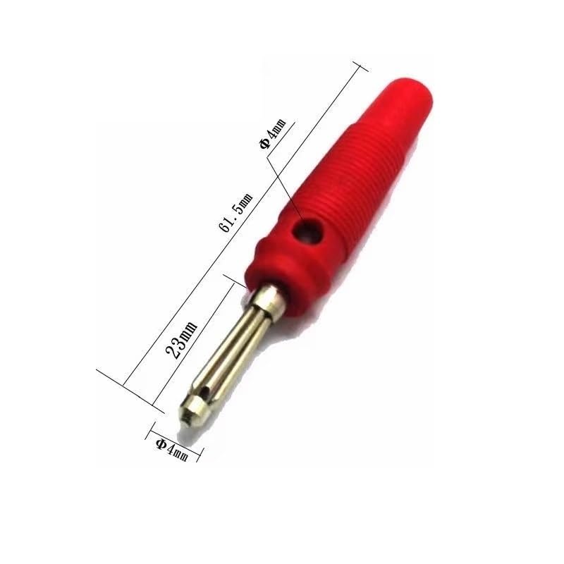 sjgqwt 5Pair/10Pcs 4mm 32A Solderless Side Stackable Banana Plug Connector Copper High-Voltage line Banana Head