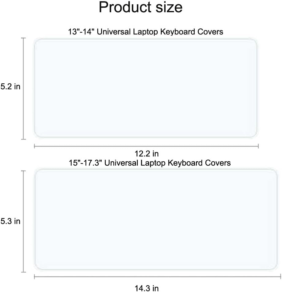 ANRACHEL 13" 14" 15.6" inch,Ultra (15"-17.3" Universal Keyboard Protector Cover Skin for Laptop Notebook Thin Silicone