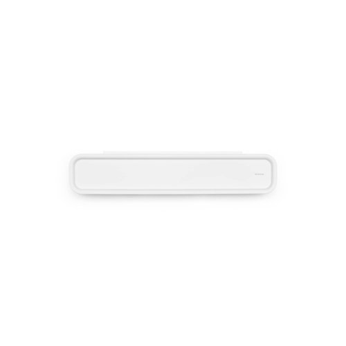 Brabantia MindSet Wall-Mounted Bathroom Shelf/Towel Holder (Mineral Fresh White) Anti-Rust Organization Storage for Toothbrush Holder, Cosmetics, Soap (1.7 x 16.5 x 3.4)