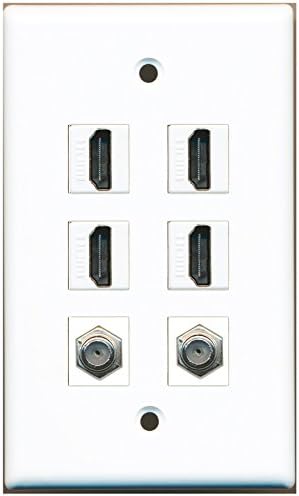 RiteAV 4 2 - HDMI Port Coax Cable TV- F-Type Wall Plate