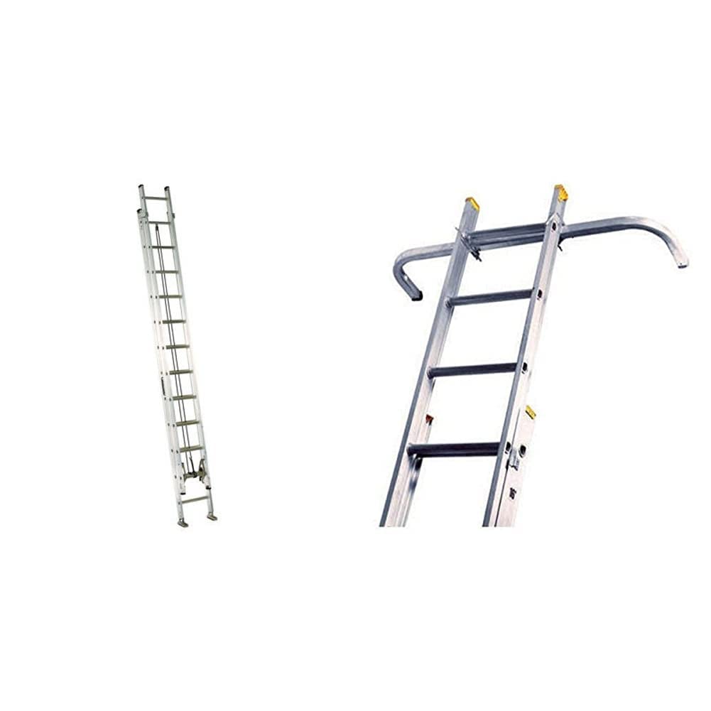 Louisville Ladder 24-Feet Extension Ladder, 300-Pound Duty Rating, AE2224 & LP-2200-00 Stabilizer, Silver