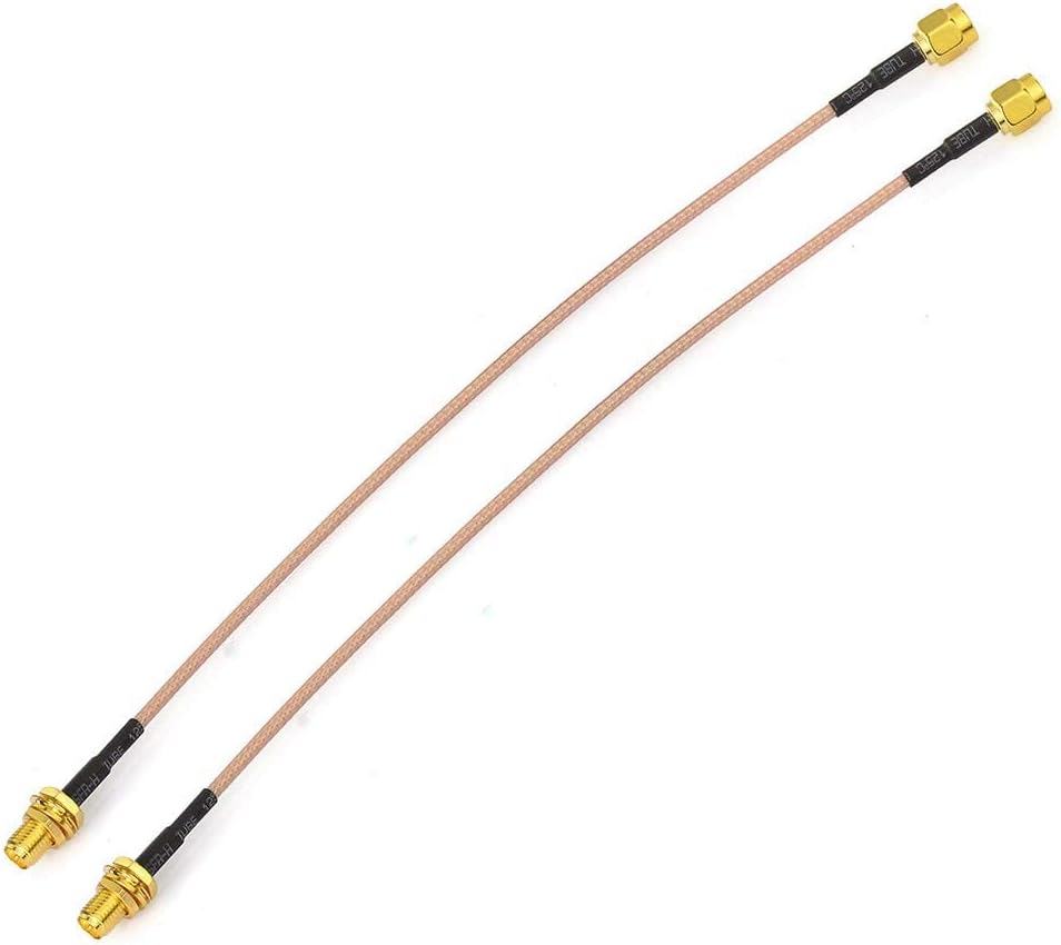 (2-Pack) RG316 15cm 6 inch Bingfu WiFi Antenna Extension Cable RP-SMA Male to RP-SMA Female Bulkhead Mount Cale