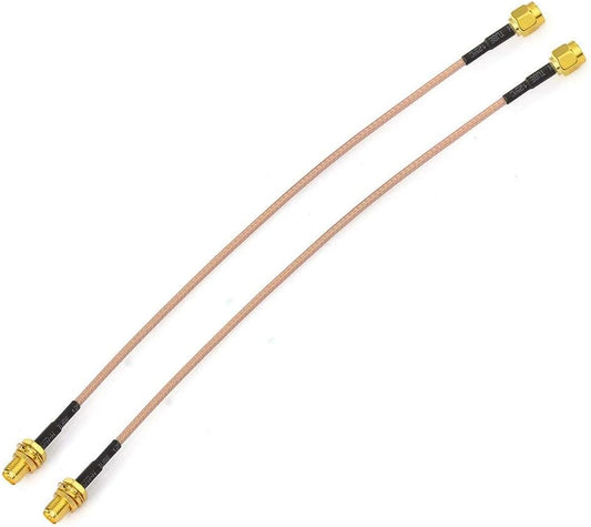 (2-Pack) RG316 15cm 6 inch Bingfu WiFi Antenna Extension Cable RP-SMA Male to RP-SMA Female Bulkhead Mount Cale