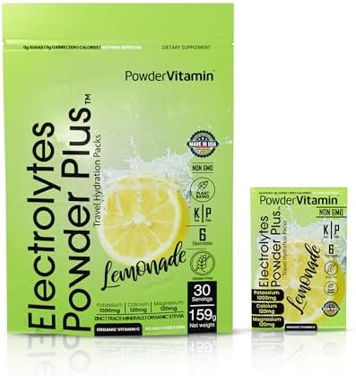 Electrolytes Powder Plus, Keto, Lemonade, Zero Sugar, 1000mg Potassium, 120mg Calcium, 120mg Magnesium, Non-GMO, Zero Calories, 30 Hydration Packets