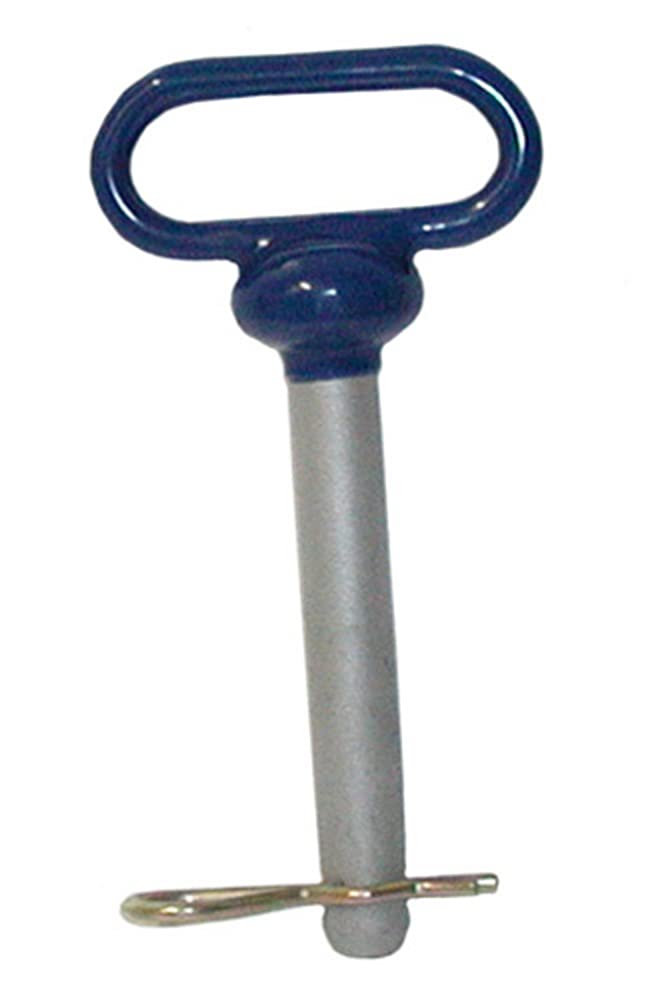 Buyers Products 66101 Steel Hitch Pin 1/2 Inch Diameter x 4 Inch Usable Length, High Strength AISI 1541 Steel, Blue Poly-Coated Handle, Zinc-Plated Cotter Pin, Hitch Pin for Truck and Trailer Towing