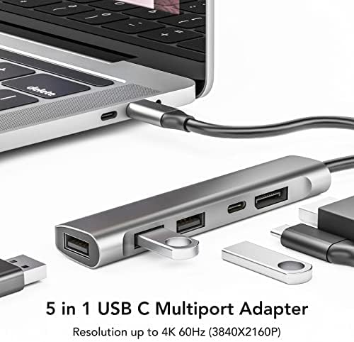 Sanpyl 4K 60Hz 60w 3 USB2.0 USB C Docking Station, USB C Hub USB C to DisplayPort Adapter, PD Charging Port, x USB C