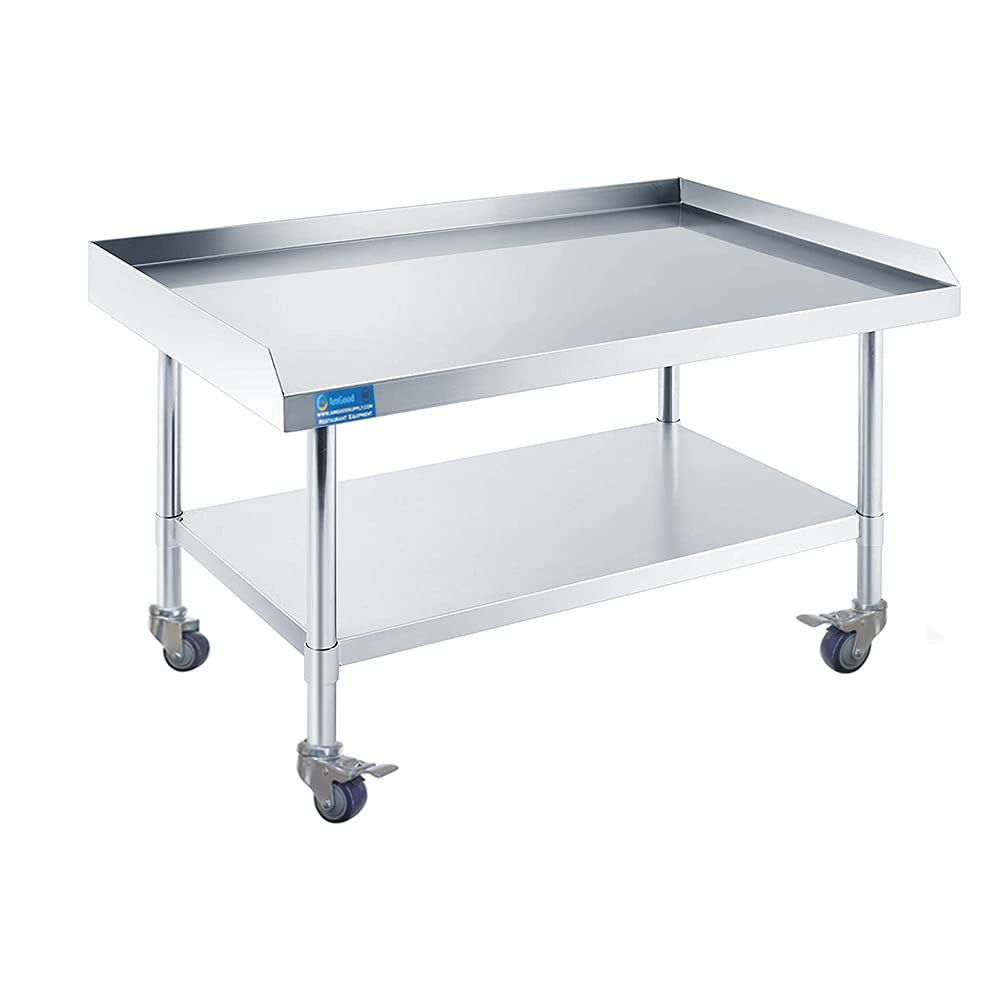 Stainless Steel Rolling Working Equipment Grill Table Stand 30 x 48 with Wheels