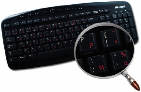 4Keyboard French AZERTY Keyboard Decals ON Transparent Background with Blue, Black, Green, RED, White OR Yellow