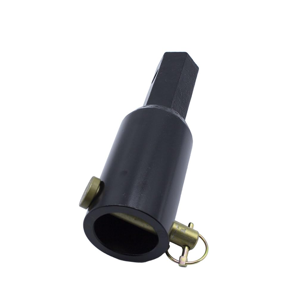 Auger Adapter 2-9/16 inch Female Round to 2 inch Male Hex Auger Shaft Bit Adapter Conversion Bolt Pin Auger Attachments