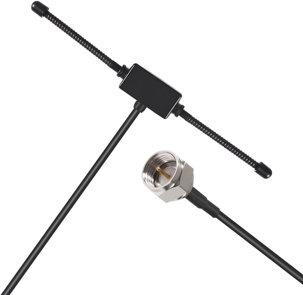 DORHEA 3 FM Dipole Antenna Adhesive Mount with Connector Adapters for TV Radio Home Stereo Receiver Indoor Music System