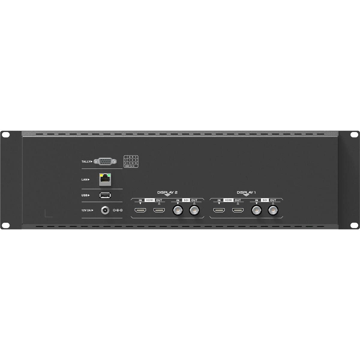 LILLIPUT Dual Rackmount Monito 7" RM-7029S 3-RU Rackmount Monitor with 3G-SDI /HDMI 2.0 Scope view support up to 1080p 60Hz SDI and 2160p 60Hz HDMI video