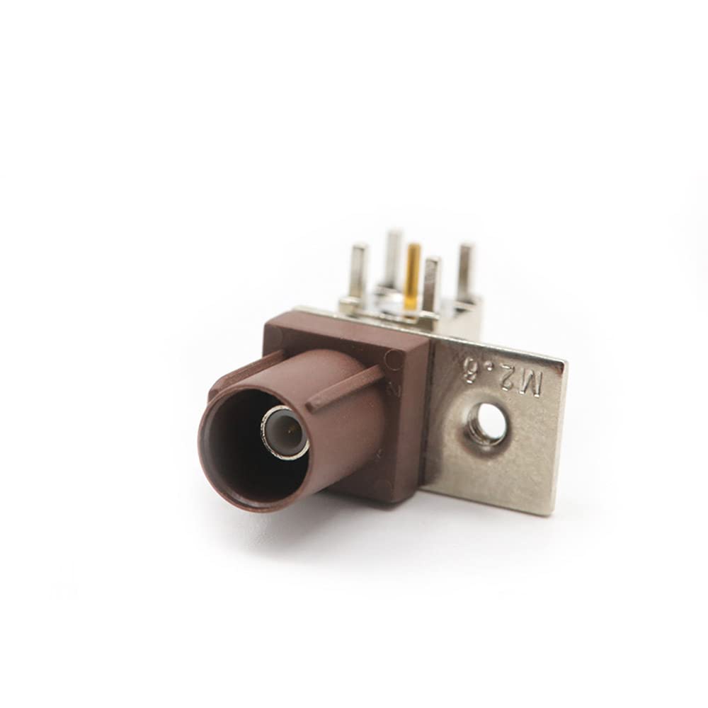 RG316 RG174 RF Coaxial Cable Connector, Fakra Video Connector F Male Right Angle Cable Connector with Single Baffle