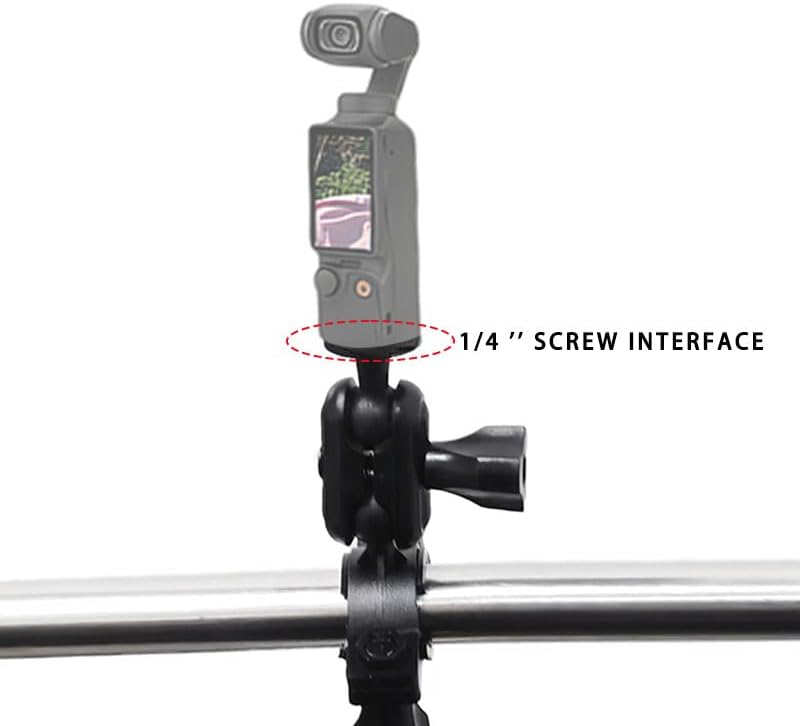 Reflex Camera 1/4"-20 360, 360 Bike Motorcycle Handlebar Mount Bracket Pivot Arm Adapter for Go Pro, Insta DJI Osmo