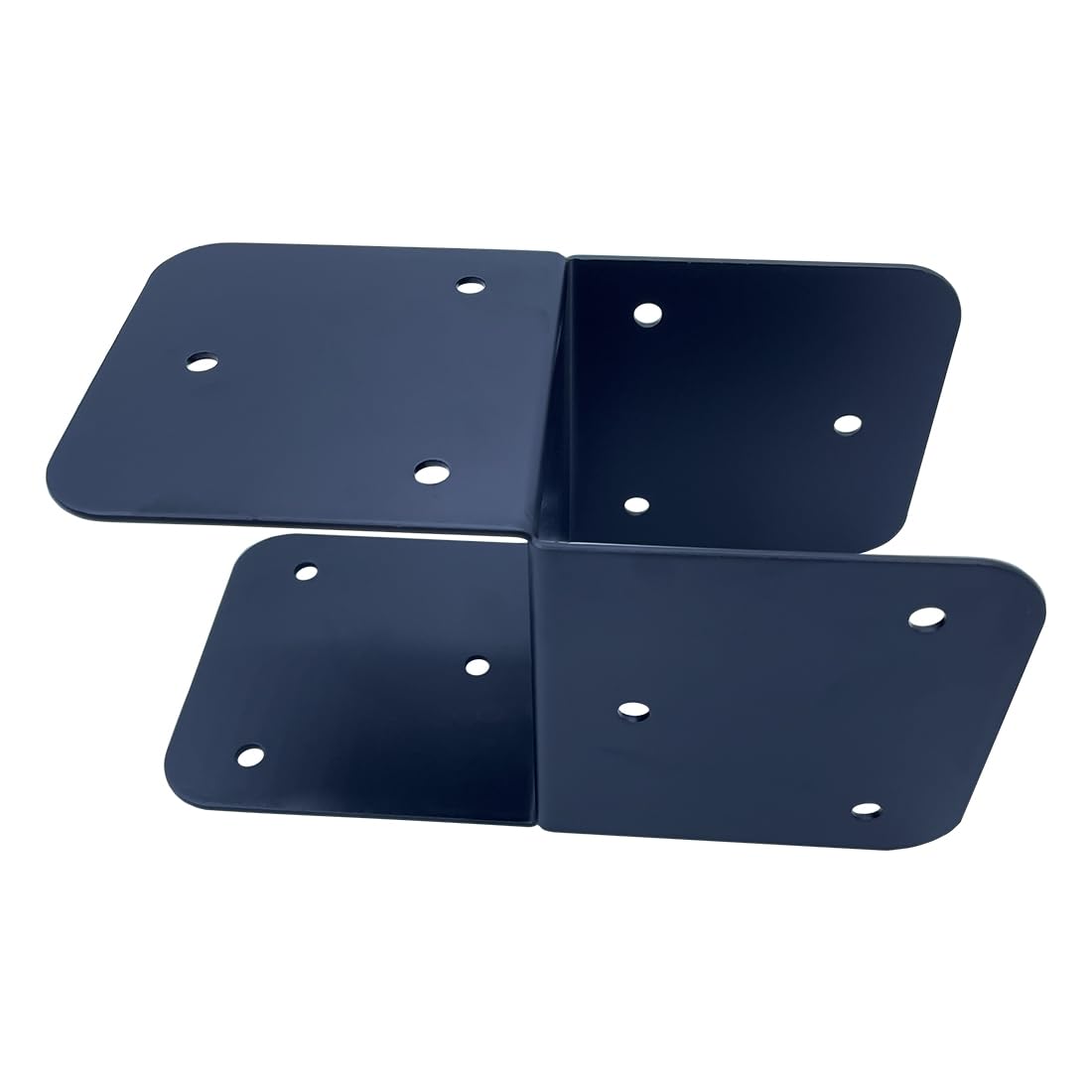 Jouray 4 Pcs Black 4x4 Deck Post Caps & Tie Brackets, 14 Gauge Steel Post Anchor Connectors for Metal to Wood Posts